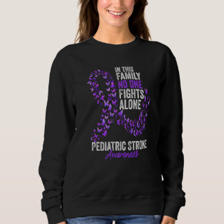 Pediatric Stroke Awareness Month Butterflies Purpl Sweatshirt