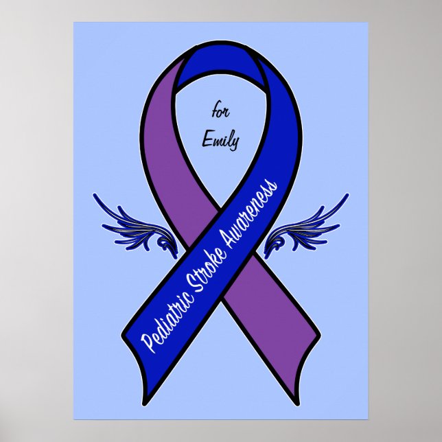 Pediatric Stroke Awareness Name Customizable Poster (Front)