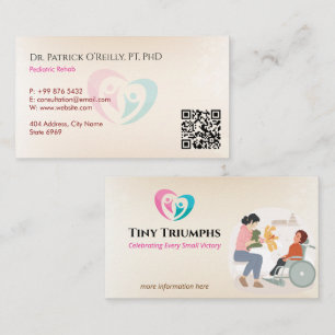 Pediatric Therapy Business   Light Red Business Card
