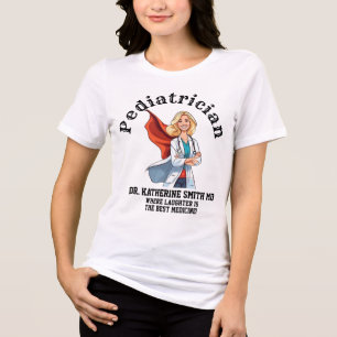 PEDIATRICIAN superhero prescribing smiles Tri-Blend Shirt