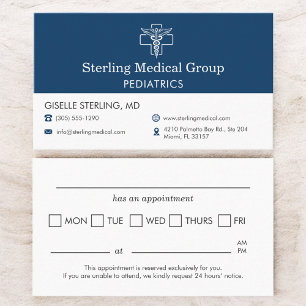 Pediatrics Doctor Office Appointment Business Card