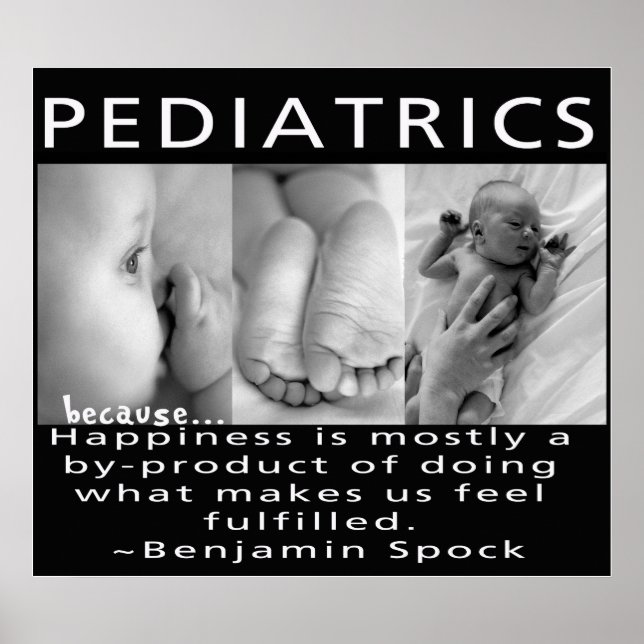 PEDIATRICS - HAPPINESS QUOTE - FRAMED PRINT (Front)