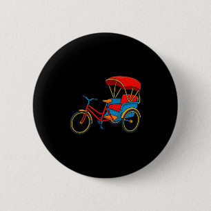 Pedicab Cycle Rickshaw Bike Taxi Premium Tri-blend 6 Cm Round Badge