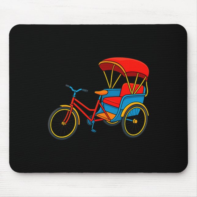 Pedicab Cycle Rickshaw Bike Taxi Premium Tri-blend Mouse Pad (Front)