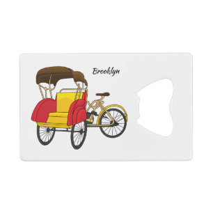 Pedicab rickshaw cartoon illustration