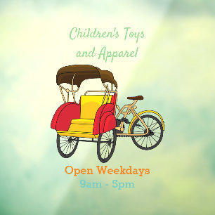 Pedicab rickshaw cartoon illustration