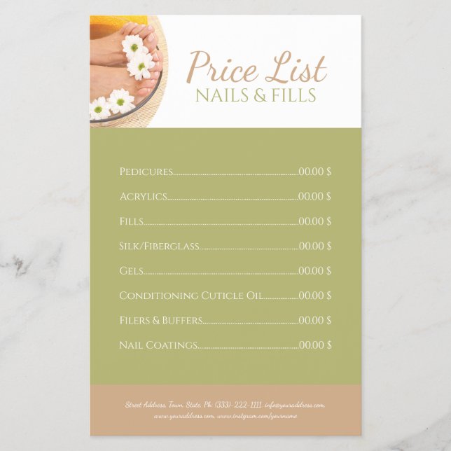 Pedicure Nail Pedicurist Feet Spa Camomile Flyer (Front)