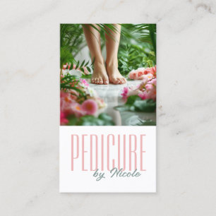 Pedicure Nail Peducurist Feet Spa Rose Blossom Business Card