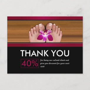 Pedicure Nail Salon Thank You Coupon Postcard