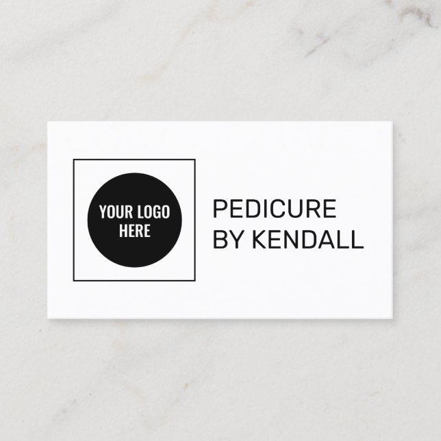 Pedicure Nail Studio Minimal Trendy Simple White Business Card (Front)