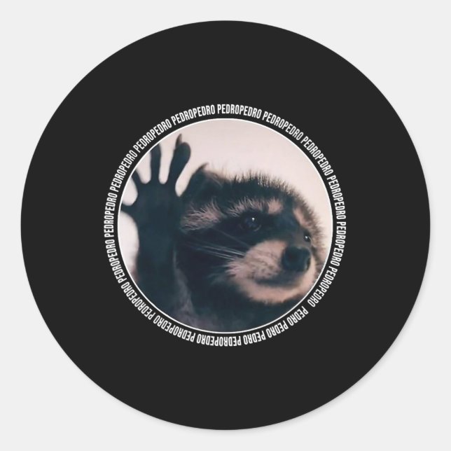 Pedro Funny Racoon Dancing Meme  Classic Round Sticker (Front)