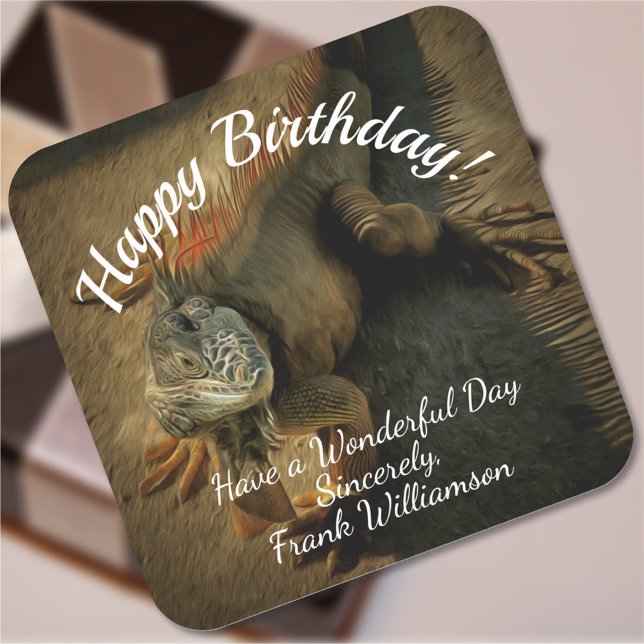 Pedro the Iguana 0768 Square Sticker (Creator Uploaded)