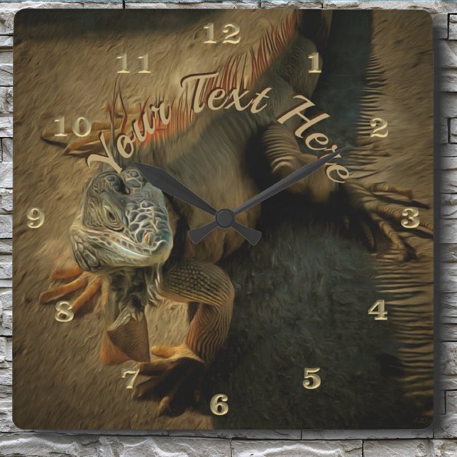 Pedro the Iguana 0768  Square Wall Clock (Creator Uploaded)
