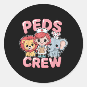 PEDS Crew Paediatrics Nurse Paediatrician RN Classic Round Sticker