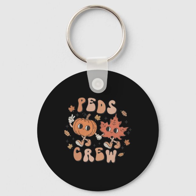 Peds Crew Pumpkin Thanksgiving Fall Paediatrics Nu Key Ring (Front)