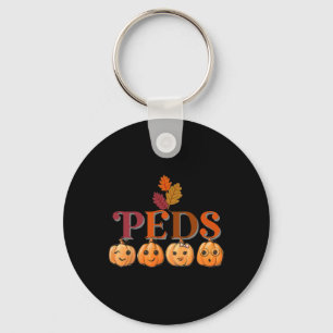 Peds Cute Pumpkin Fall Thanksgiving Paediatrics Nu Key Ring