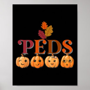 Peds Cute Pumpkin Fall Thanksgiving Paediatrics Nu Poster