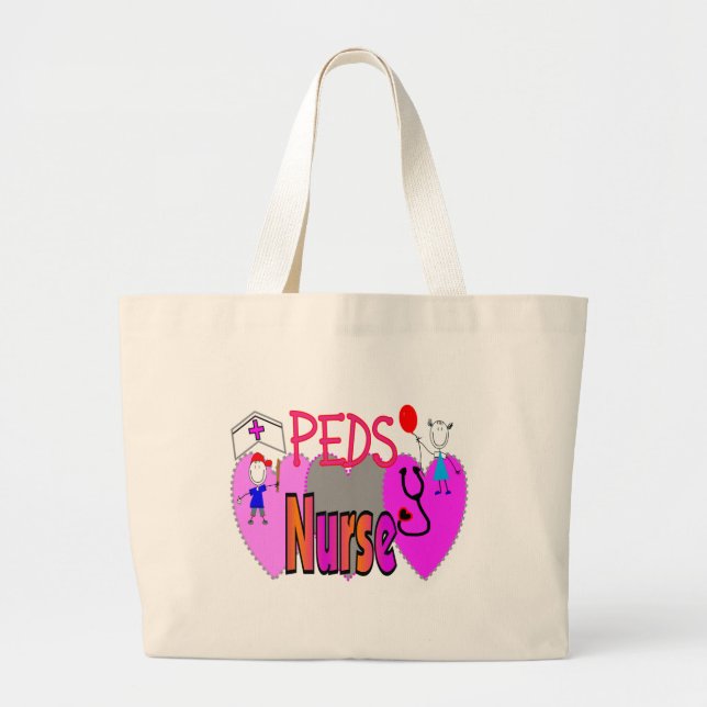 PEDS NURSE Adorable gifts Large Tote Bag (Front)