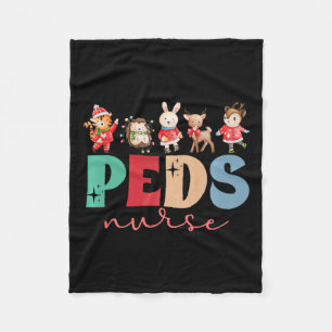 Peds Nurse Christmas Paediatrics Nurse Xmas Party Fleece Blanket