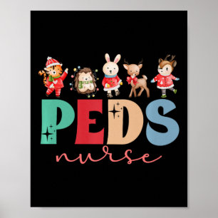 Peds Nurse Christmas Paediatrics Nurse Xmas Party  Poster