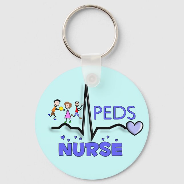 PEDS NURSE QRS Design T-Shirts & Gifts Key Ring (Front)