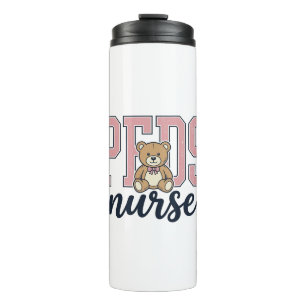 Peds Nurse Teddy Bear Vintage Shirt Design_1 Thermal Tumbler