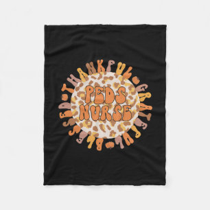 Peds Nurse Thanksgiving Paediatrics Nursing Fleece Blanket
