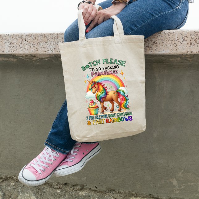 Pee Glitter, Cupcakes, & Fart Rainbows Tote Bag (Creator Uploaded)