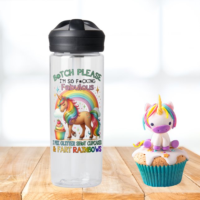  Pee Glitter, Cupcakes, & Fart Rainbows Water Bottle (Creator Uploaded)