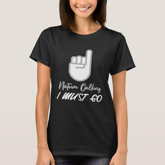 Pee Outside Permission Funny Camping Hiking T-Shirt (Front)