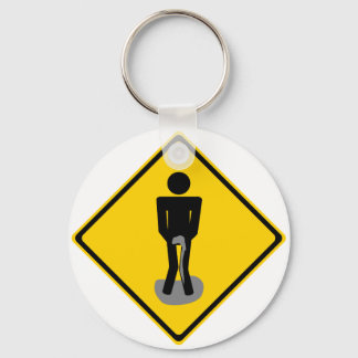 Pee Pants Road Sign Key Ring
