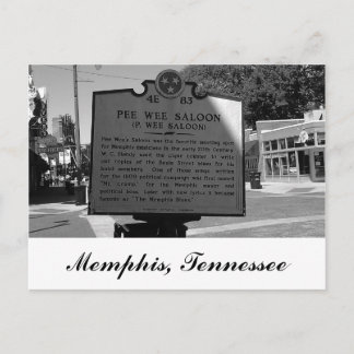 Pee Wee Saloon Historical Marker Memphis Tennessee Postcard