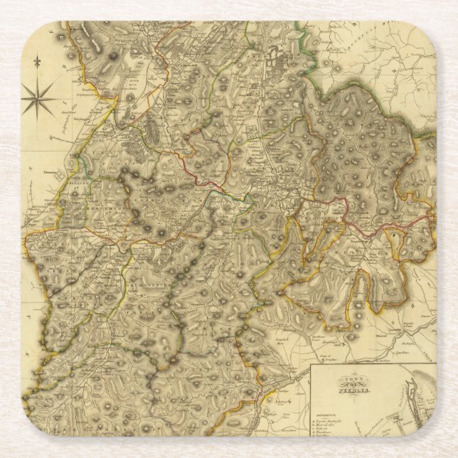 PeeblesShire Square Paper Coaster (Front)
