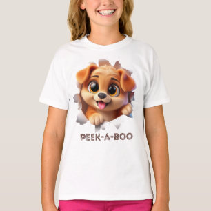 Peek-A-boo 3d style pet design for girls  T-Shirt