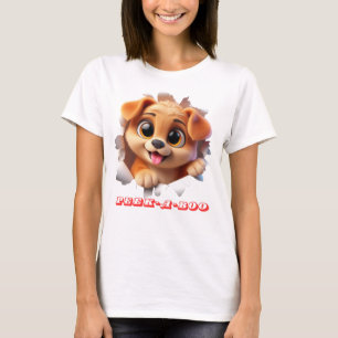 Peek-A-Boo 3d Style pet design for women T-Shirt