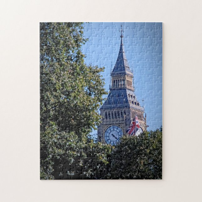 Peek-a-Boo - Big Ben Above the Trees Jigsaw Puzzle (Vertical)
