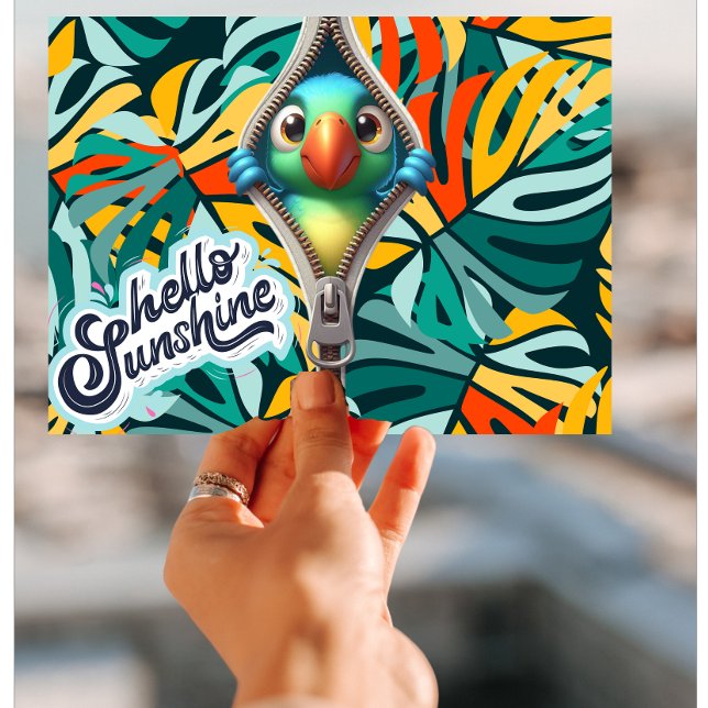 Peek A Boo Birdie Hello Sunshine Postcard (Creator Uploaded)