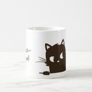 Peek-a-boo Black Cat Coffee Mug