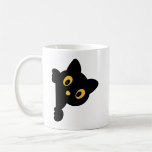 Peek-a-boo -Black Cat Coffee Mug