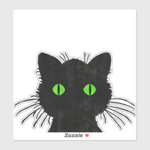Peek-A-Boo Black Cat with Green Eyes