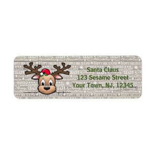 Peek-a-Boo Christmas Deer Return Address Label