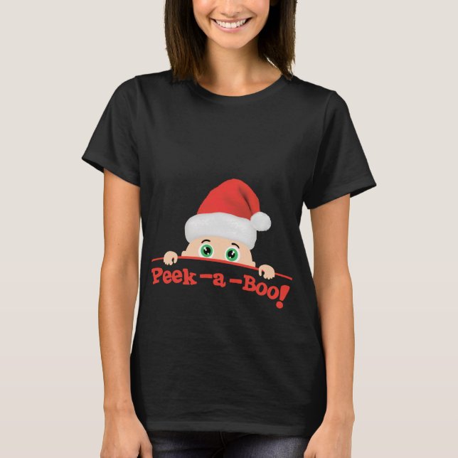 Peek a Boo Christmas T-Shirt (Front)