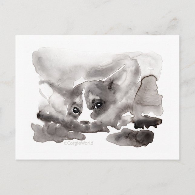 Peek-a-Boo Corgi Postcard (Front)