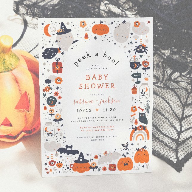 Peek A Boo Cute Halloween Baby Shower Invitation (Creator Uploaded)