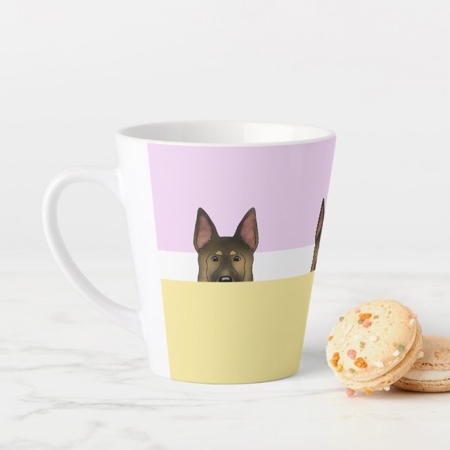 "Peek a Boo" German Shepherd Dog | Latte Mug (In Situ)