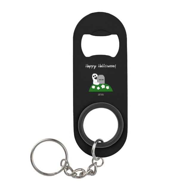 Peek A Boo Ghost Keychain Bottle Opener (Front)