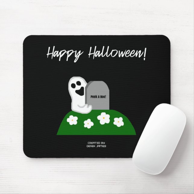 Peek A Boo Ghost Mouse Pad (With Mouse)
