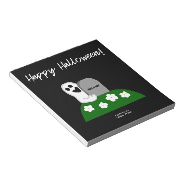 Peek-A-Boo Ghost Notepad (14 cm x 15.2 cm) (Angled)