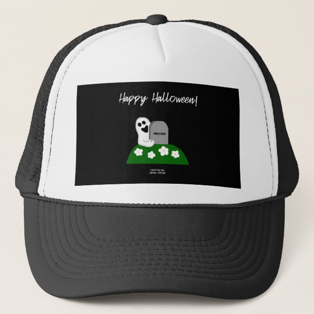 Peek A Boo Ghost Trucker Hat (Front)