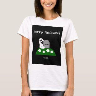 Peek A Boo Ghost Women's White Basic T Shirt